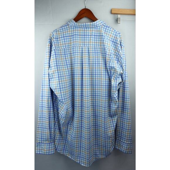 Men’s Peter Miller Blue and Brown Plaid Button up Sz XL - Picture 2 of 3